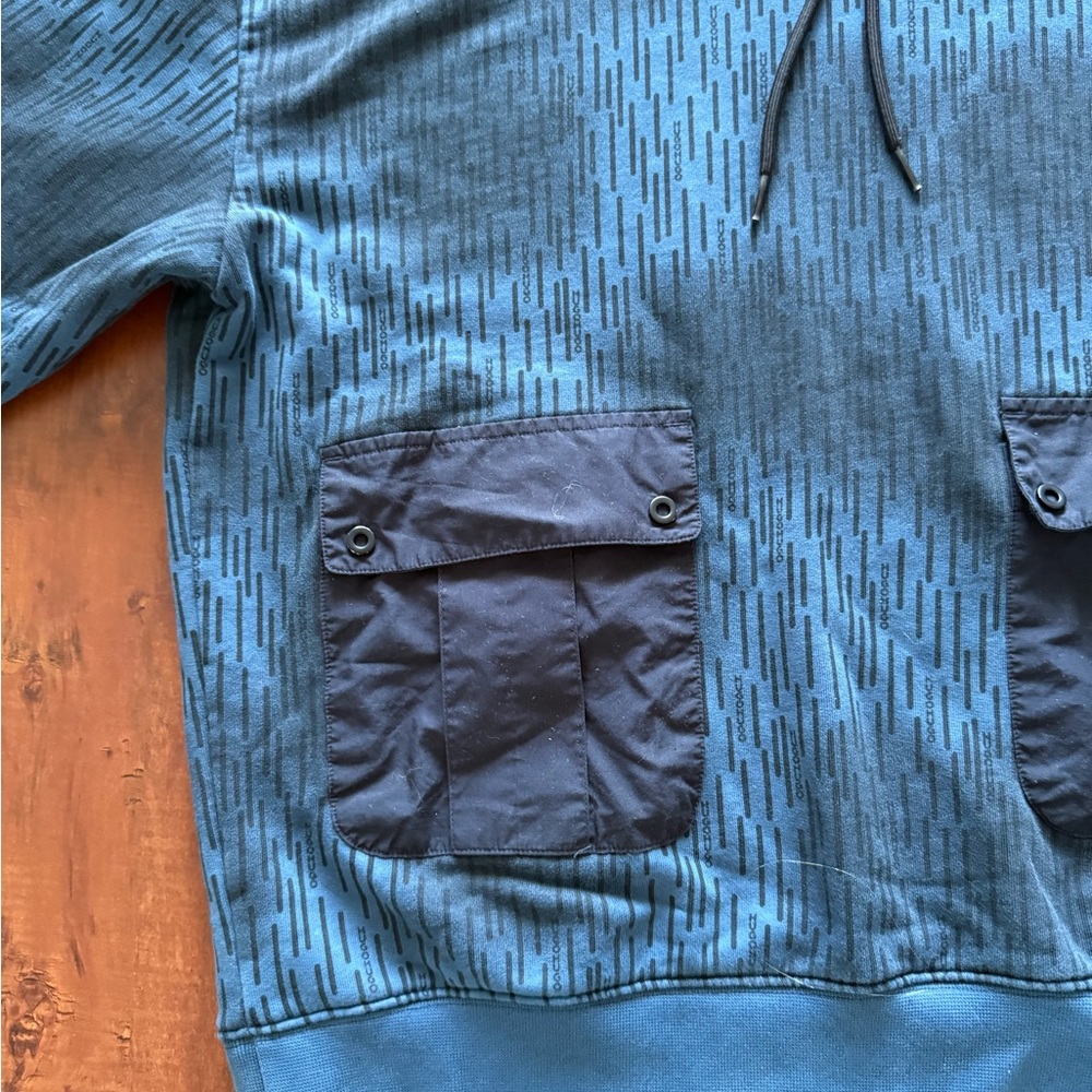 Hugo Blue Hooded Sweatshirt with Front Pockets - Picture 2 of 10